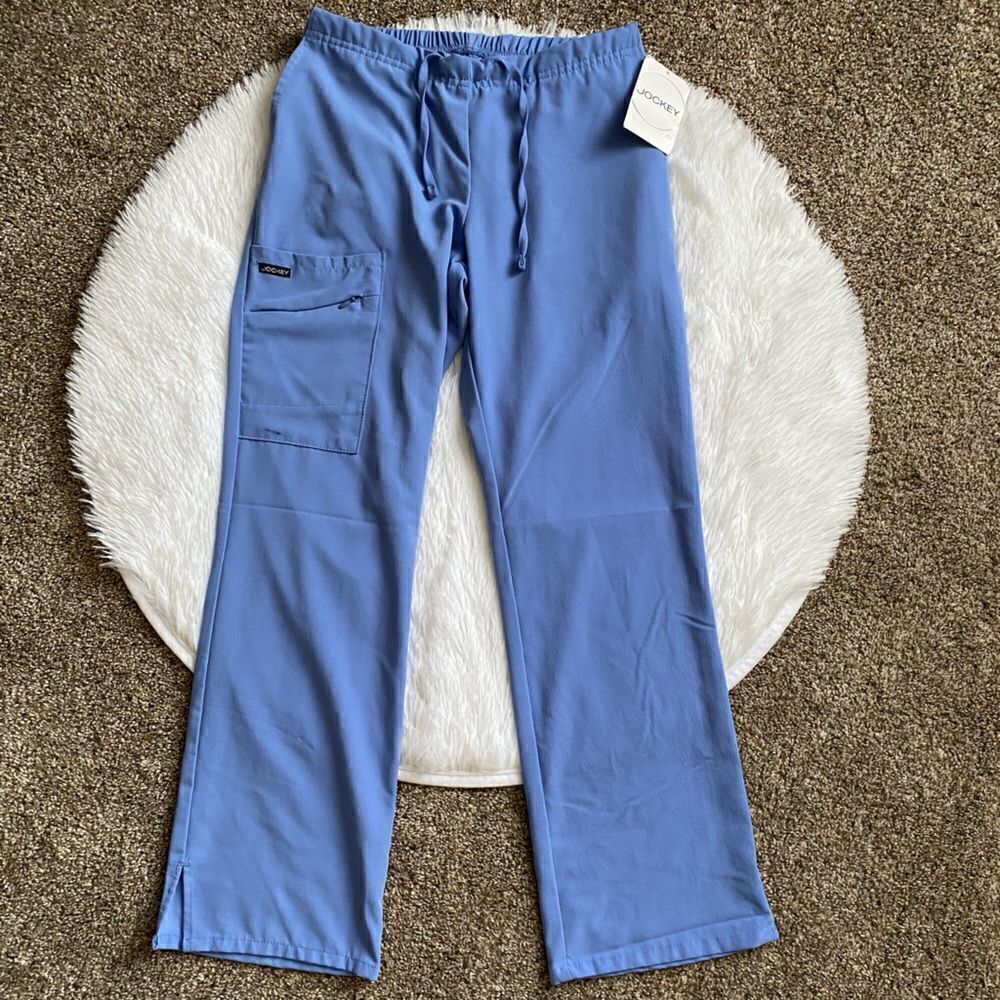Jockey Classic Fit Easy Care Scrub Pants Ceil Blue New Drawstring Women Size XSP